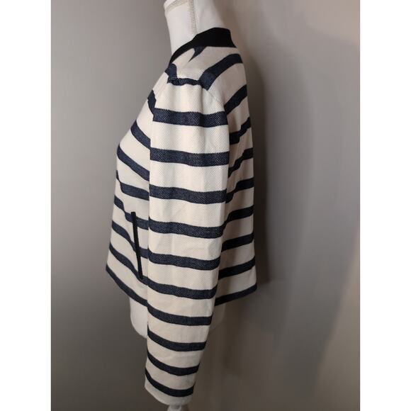 Emma & Olivia navy and ivory striped zip-up blazer - Picture 5 of 8